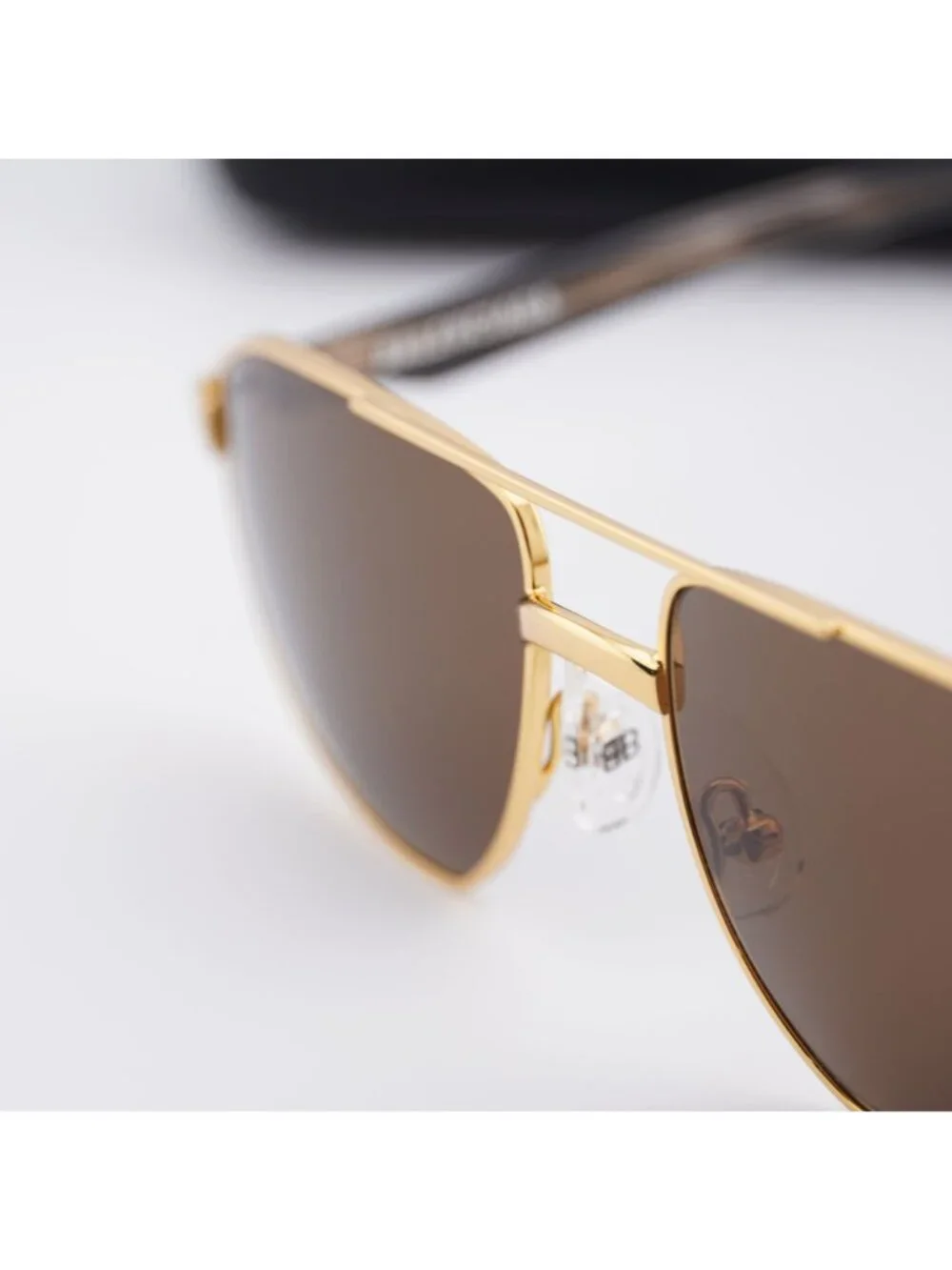Balenciaga BB0012S 002 Unisex Aviator Sunglasses - Gold / Brown